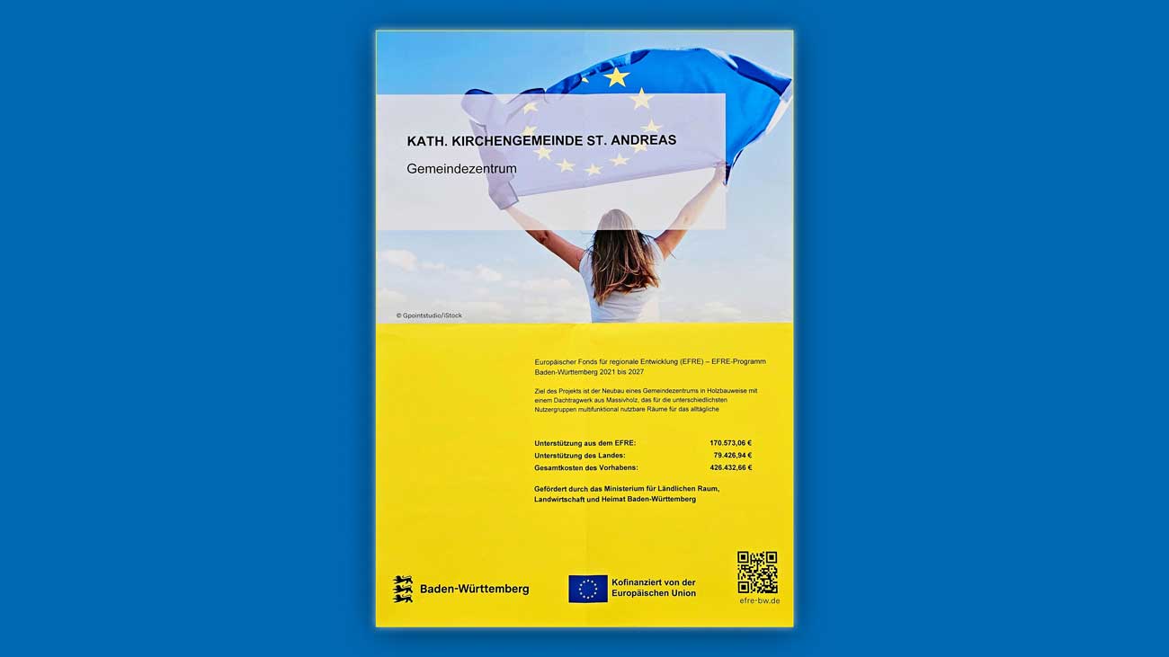 Neubau des Gemeindehauses St. Andreas – realisiert mit Unterstützung der Europäischen Union und des Landes